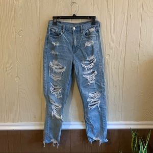 American Eagle distressed mom jeans